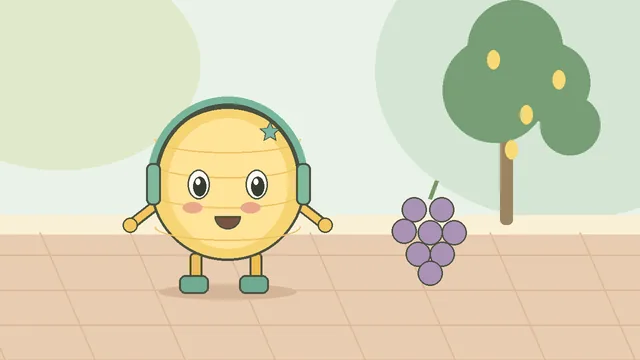 Llumi junto a un racimo de uvas